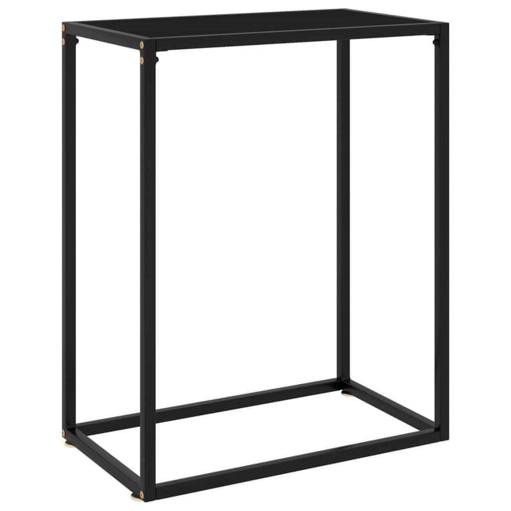 Petromila vidaXL Konzolový stolík čierny 60x35x75 cm tvrdené sklo
